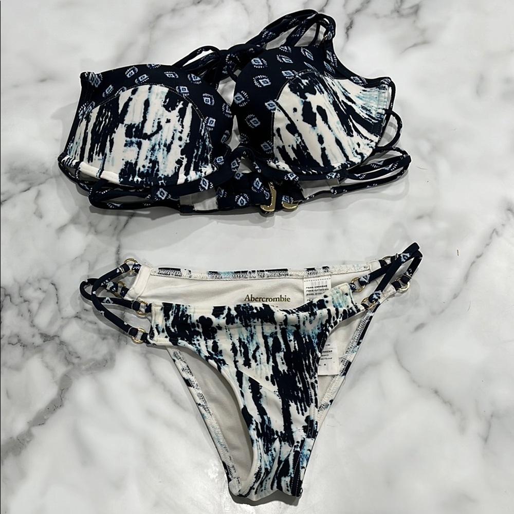 Abercrombie & Fitch Blue and White Bikini